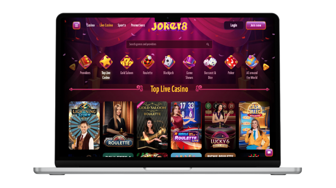 Jeux en direct sur Joker8 Casino